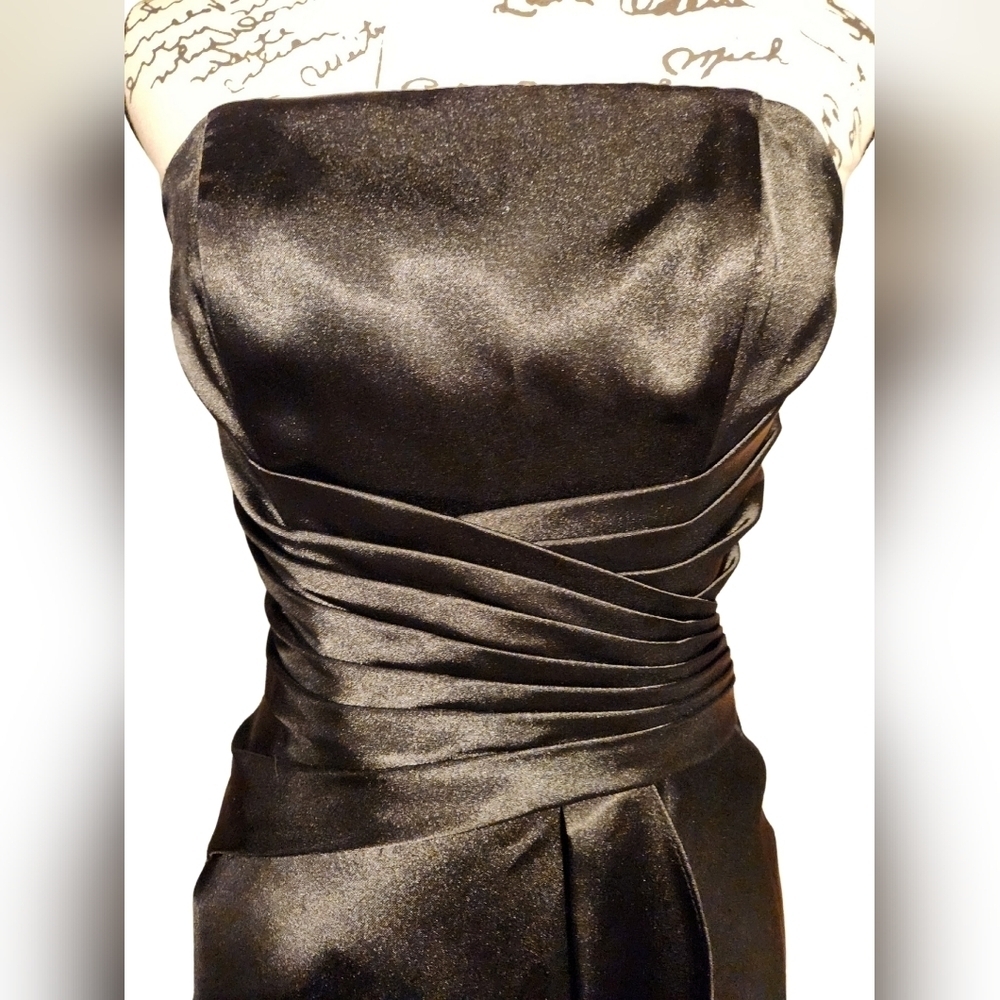 Cinderella Divine Black Strapless Evening Gown - Picture 5 of 8